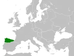 Location of the Kingdom of Asturias in 814 AD