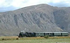 The Kingston Flyer approaching the terminus at Fairlight.