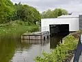 New boathouse / drydock at Kirkintilloch, opened 2008 with former boathouse in background