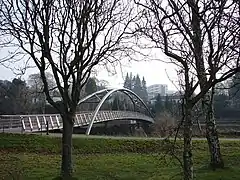 Kirkpatrick Macmillan Footbridge (2006): Southernmost Nith bridge connects Troqueer with Castledykes Park, Crichton complex and the Dumfries & Galloway Royal Infirmary