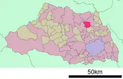 Location of Kisai in Saitama Prefecture