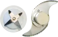 Blades from a blender (left) and food processor (right)