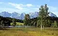 The Schwarzsee lake and Wilder Kaiser mountains as the backdrop