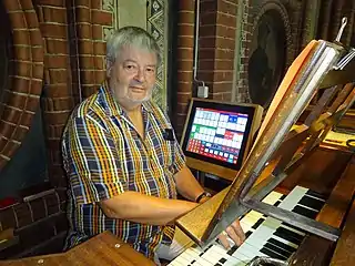 Klaus Uwe Ludwig at the organ, September 2016