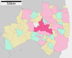 Location of Kōriyama in Fukushima Prefecture