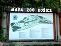 Map of Košice zoo in Kavečany