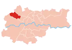 Location of Bronowice within Kraków