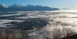 Kranj and the Kamnik–Savinja Alps in background