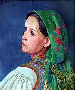 Woman looking over her shoulder