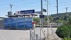 Roof-covered shelter on platform