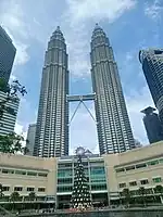 Suria KLCC's entrance with a giant Christmas tree.