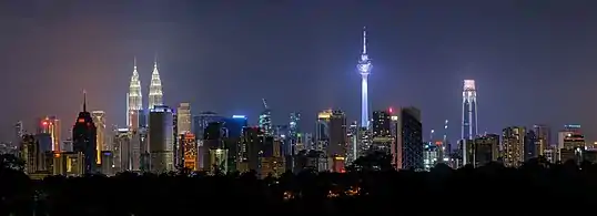 Kuala Lumpur skyline at night (2019)