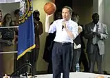 Kucinich with supporters following the debate