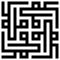 Fourfold Muhammad in square (or geometric) Kufic script, often used as a tilework pattern in Islamic architecture