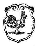 Kur coat of arms - illustration from "Herby Rycerstwa Polskiego" Bartosz Paprocki, 1584