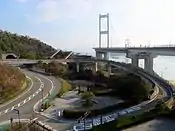 Cycle access ramp to the Kurushima-kaikyo Ohashi Bridge