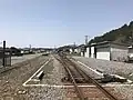 A view of the sidings and passing loops south of the station.