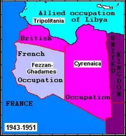 Map of Libya during World War II, showing Fezzan