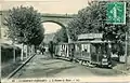 A tram with its trailer open at Royat, before the First World War