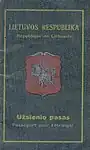 A foreign passport of the Republic of Lithuania with Vytis, used until the 1940 annexation