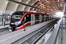 Image 64Jabodebek LRT arriving to Dukuh Atas station. (from Transport in Jakarta)