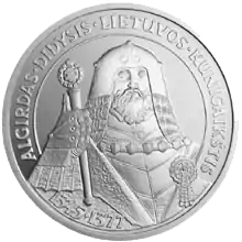 Coin with bearded man holding a scepter