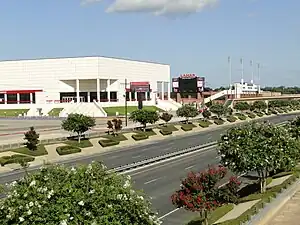 Montagne Center across the freeway