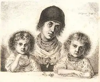 Farmer's wife from Egern with her daughters (1813)