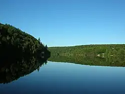 Rocher Lake, largest lake within the municipality