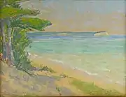 Lake Michigan, 1930, pastel on board. Private collection.