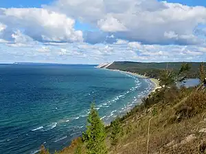 Sleeping Bear Dunes from the Empire Bluffs Trail near Empire, Michigan