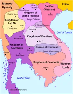 The Kingdom of Luang Phrabang and its neighbors in the 18th century