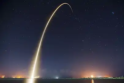 Long-exposure image of launch