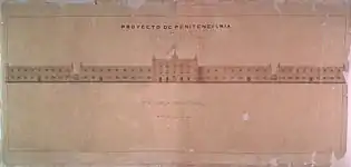 Blueprint of Lecumberri Prison, which was used to incarcertate ordinary criminals as well as political prisoners, 1900–1976. It now houses the Archivo General de la Nación