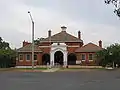 Leeton Courthouse, completed in 1943 in the Interwar Stripped Classical style.