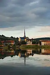 The church and surroundings in Les Andelys