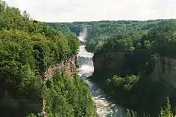 The gorge and Middle Falls at Letchworth State Park.