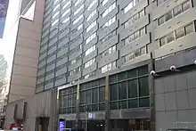 View of the lower stories of the hotel, looking east as seen from 51st Street