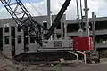 A Link-Belt 348 HYLAB 5 lattice crawler crane