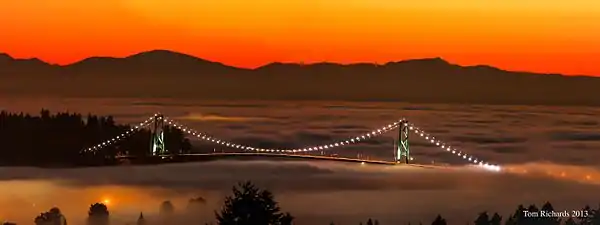 Lions Gate Bridge at Sunset, 2013