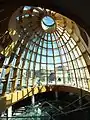 The atrium staircase of the Liverpool Central Library, rooftop glass structure