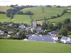 Llanfihangel-y-Creuddyn viewed from the north.