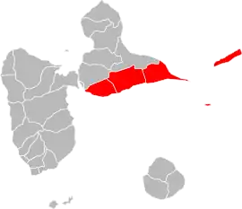 Location of La Riviéra du Levant within the department