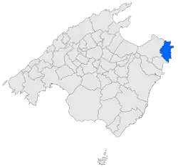 Location of Capdepera in Mallorca