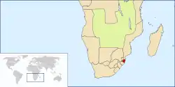 Location of the Nieuwe Republiek in Southern Africa (1884-1888)