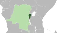 Ruanda-Urundi (dark green) depicted within the Belgian colonial empire (light green), c. 1935