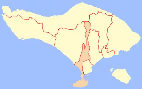 Location within Bali