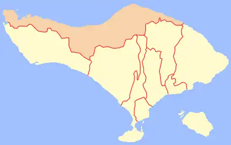 Location within Bali