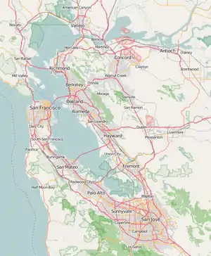 Map showing the location of Golden Gate National Recreation Area