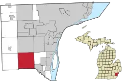 Location within Wayne County